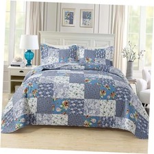 Quilts Queen Size Bedding Set - Cotton-Filled Queen 90 98 in Plaid Boho