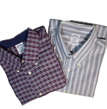 Brooks Brothers Regent Non-Iron Supima Cotton Dress Shirts Lot of 2 Men's XL