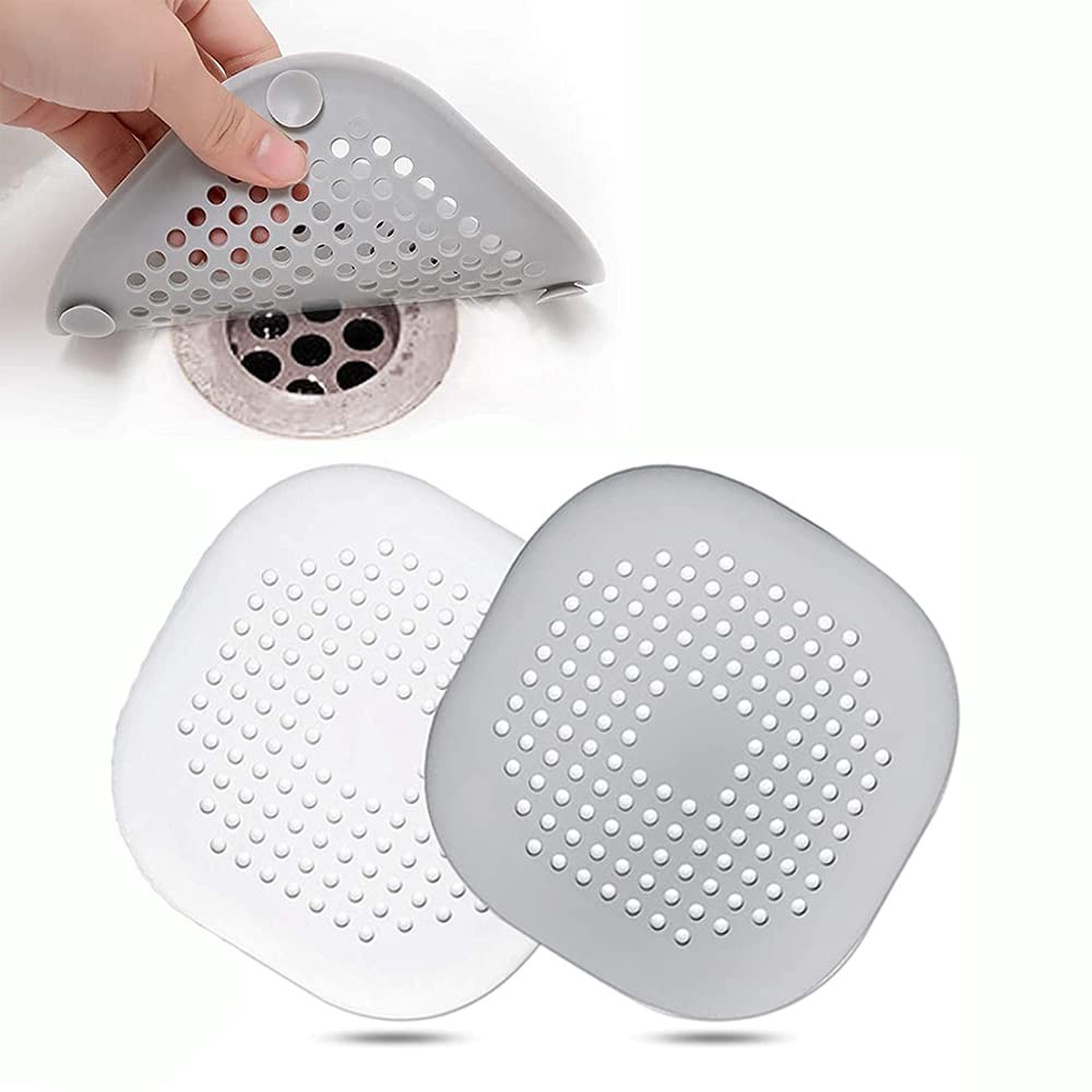 2 Pcs Silicone Drain Protector with Sucker Sink Strainer Protector Shower Drain