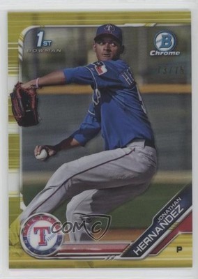 2019 Bowman Chrome Prospects Yellow Refractor 73/75 Jonathan Hernandez 11pj