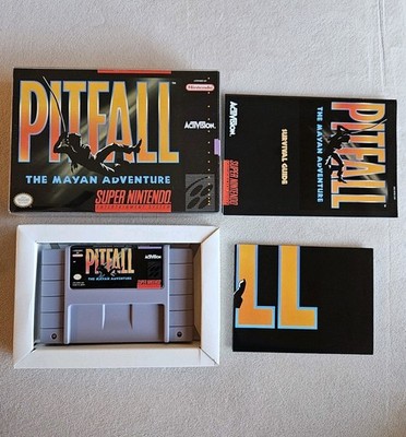 PITFALL FIRST PRINT SNES SUPER NINTENDO COMPLETE IN BOX W POSTER GREAT CONDITION