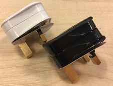 13AMP UK 3 PIN FUSED BLACK / WHITE MAINS PLUG 13A SOCKET BULK 1 2 3 5 10 20 240V