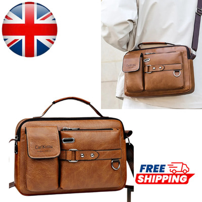 Wasserdichte Herren-Aktentasche Retro PU-Leder Kuriertasche Laptop Arbeit Reisen