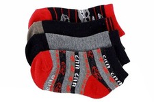 Stride Rite Boy's 4-Pairs Skeleton Dino Red Multi Crew Socks Sz: 6-7.5 Fits 7-10