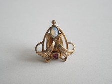 Kettenschieber antik Opal Farbstein Lila 1,5 g/1,8 x 1,7 cm