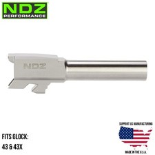 NDZ 3.41" Glock 43X 43 Barrel Match Grade Stainless Steel Polished Feed Ramp