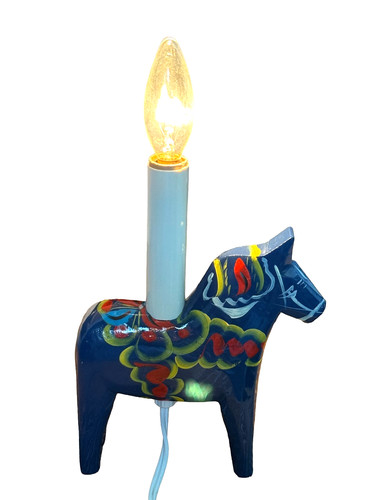 Nils Olsson Dala Horse AKTA Lamp Light Electric Sweden 6” Works w/ sticker VHTF