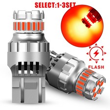 7443 7440 Red Led Strobe Flash Blinking Brake Stop Tail Parking Light Bulbs Sl