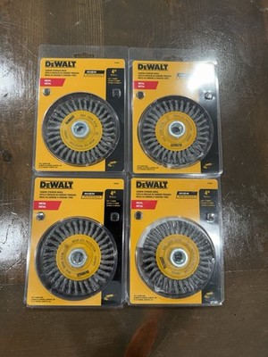 DEWALT DW4925 4 in Carbon Steel Twisted Wire Wheel Brush, 5/8 in-11 Arbor