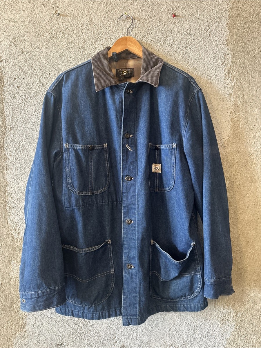 RRL 90s Denim Chore Jacket Small Blue Vintage Ralph Lauren Double