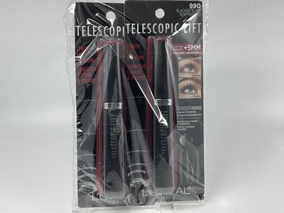 L'Oreal Paris Telescopic Lift Mascara, Lengthening and Volumizing Eye Makeup 2x