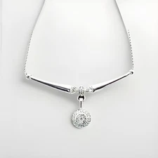 Diamond Necklace 9ct White Gold 3.23 grams 20inch Length
