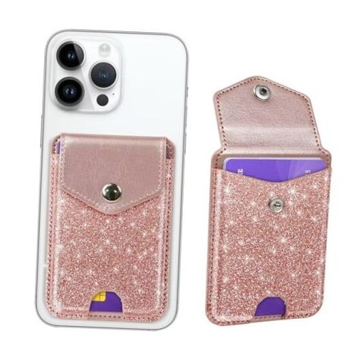 Self Adhesive Card Holders for Back of Phone, Cute Leather RFID Phone Wallet