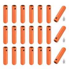24Pcs Shoelace Tips with Screw, Alloy 25mm Aglets End Tip, Orange