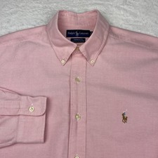 Ralph Lauren Oxford Shirt Mens 15.5-33 Pink Yarmouth Long Sleeves