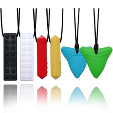 Chew Necklaces for Sensory Kids 6 Pack, Sensory Toys for Kids with Autism, AD...
