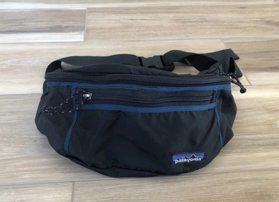 Patagonia Vintage Waist Pack Black Teal Made in USA Fanny Hip Bag Fanny Pack - Image 1 of 4
