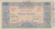 1000 francs BLEU ET ROSE FRANCE 1890 . Faux moderne.