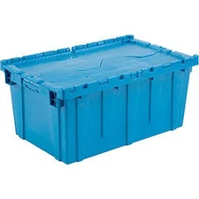 Global Industrial Plastic Attached Lid Shipping & Storage Container 27-3/16x16-5