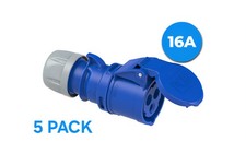 5x PCE 213-6 16Amp Socket - BLUE
