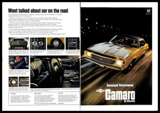 1966 Chevrolet Camaro SS 350 Vintage PRINT AD Car Performance Features