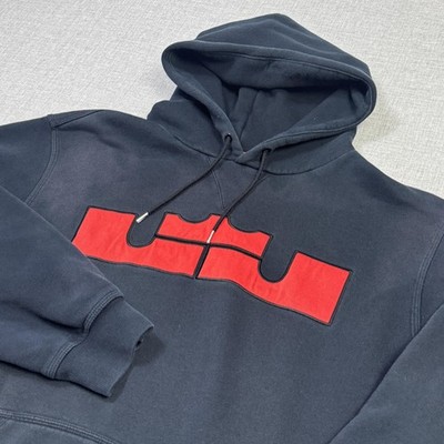 Nike Lebron James Fleece Hoodie Mens 2XL Blue Pullover Pockets Heavyweight