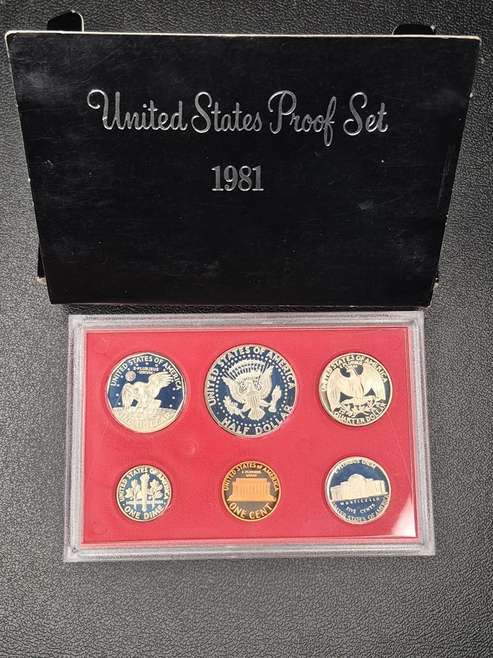 1981 Proof Set Kennedy, Lincoln, Roosevelt, Jefferson, Susan B. Anthony - Image 4 of 4