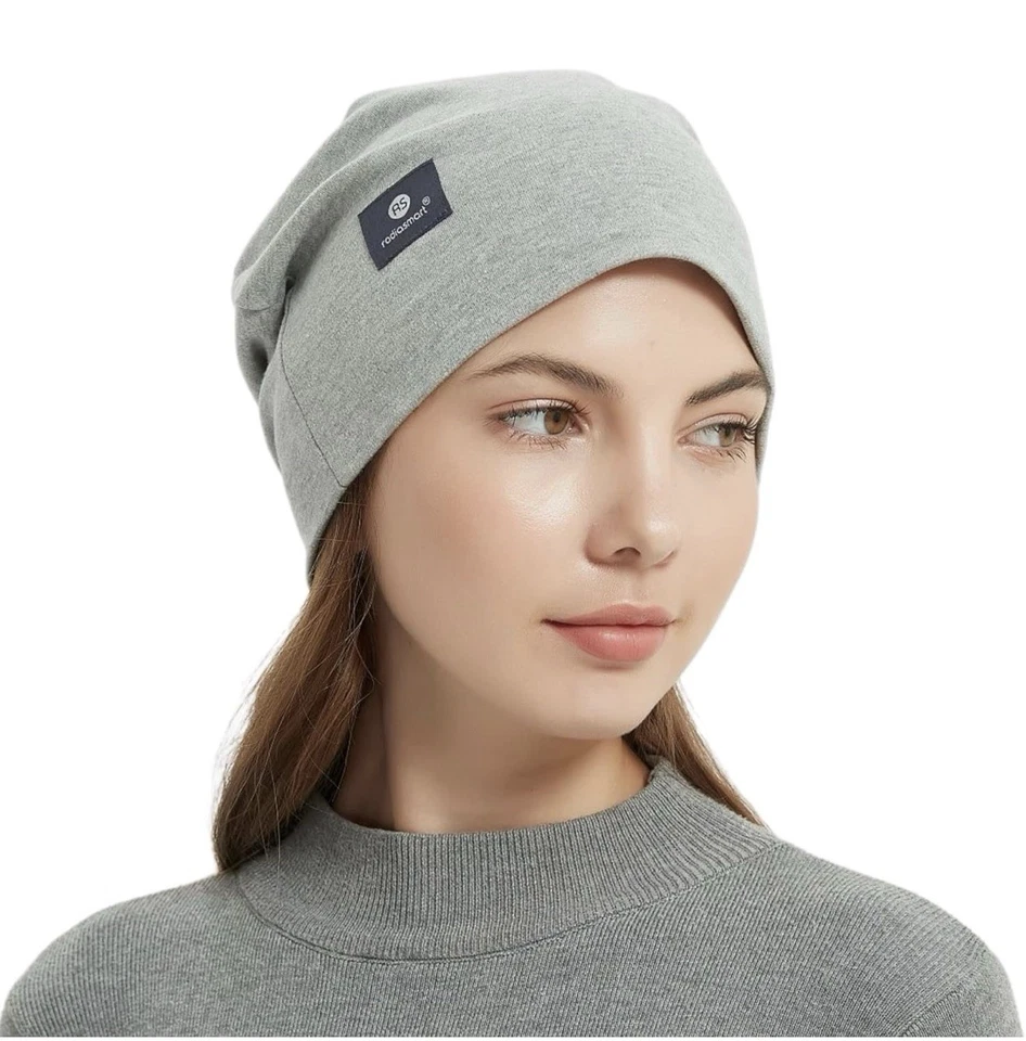 Radia Smart EMF Shield Beanie 5G RF WiFi Protección Cerebral Tapa Inclinada - Gris Foto 2 de 4