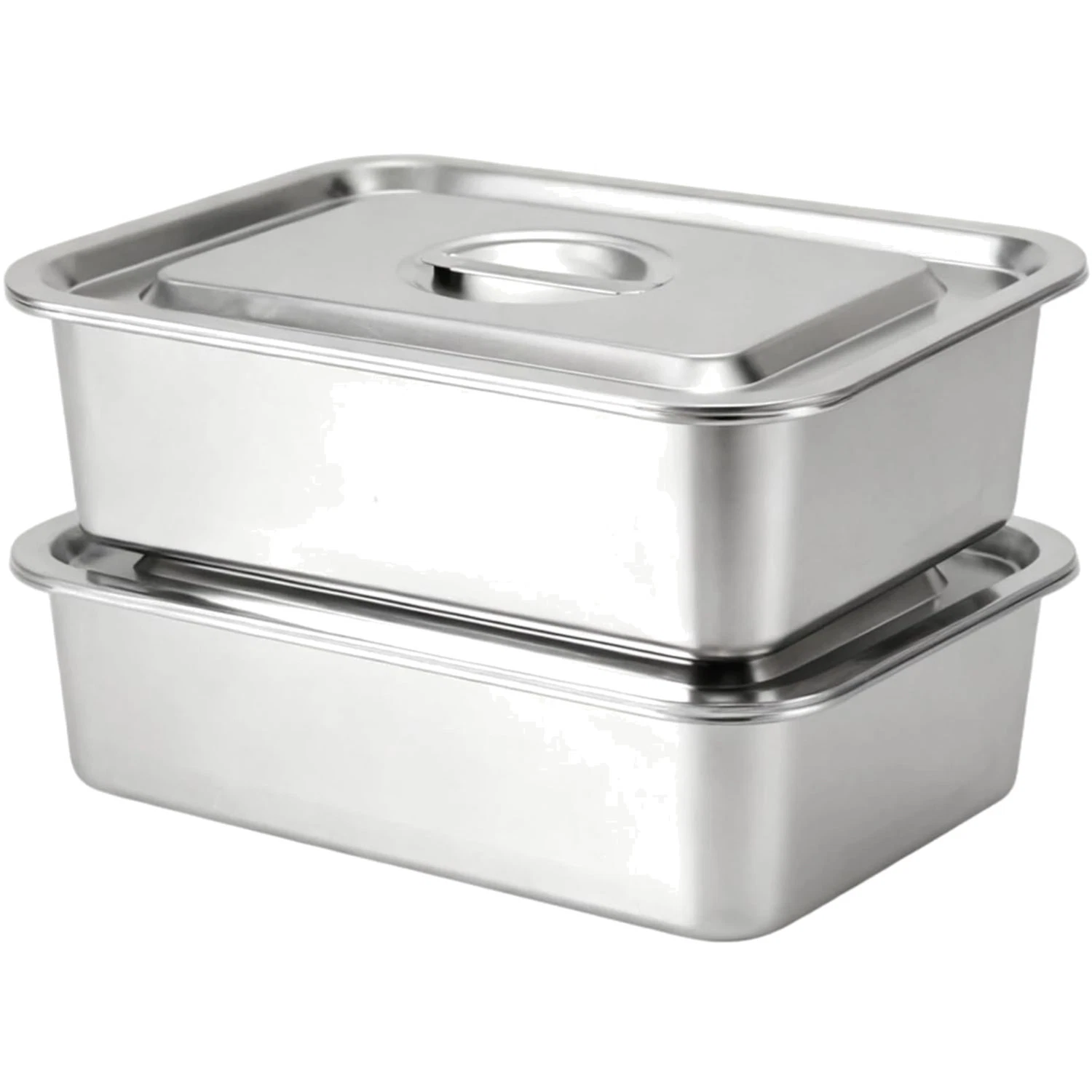 4 Inch Deep Lasagna Pan with Lid, 2 Pack 7.4QT Stainless Steel Baking Pan wit...