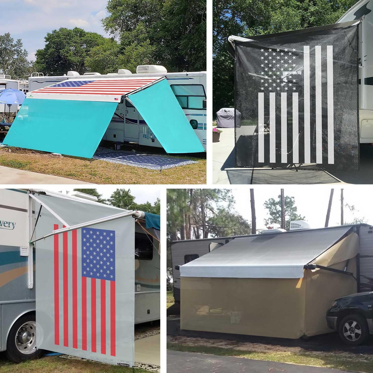 Tentproinc RV Awning Side Sun Shade Screen 9'X7' Mesh Sunshade 9' x 7', Black 