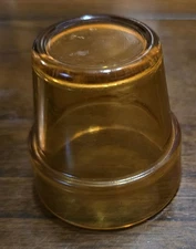 2½" Yellowish Brown Vintage Glass Flower Pot Planter / Candle Holder