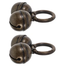 2 Pcs Pet Bell Hanging Decoration Cat and Dog Round Bells Collar for Pets