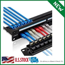 24 Port Rj45 Patch Panel Cat6 Feed Through Coupler Network Patch Panel 19 Inch I
