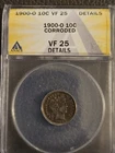 1900-O Barber Dime VF25 Details Corroded