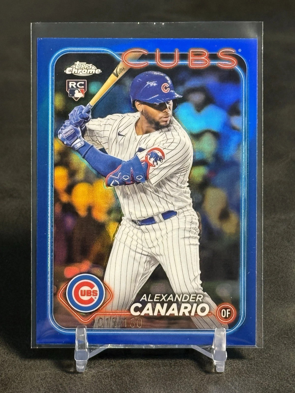 2024 Topps Chrome #174 Alexander Canario Rookie RC True Blue Refractor /150 Cubs