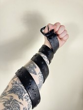 Vintage Very Rare Leather Belt Monogram Skull Style By Carol Cristian Poel