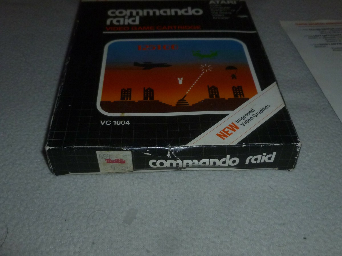 Jeu Atari 2600 Commando Raid - Version NTSC (US/Canada) Complet En Boîte - N°1552S - État Correct Avec Usures