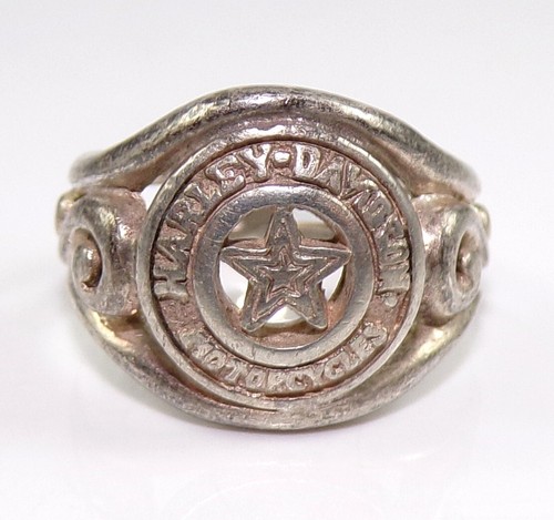 VTG Harley Davidson Motorcycle MOD Stamper Star Sterling Silver Ring Sz 7.5 FZZ
