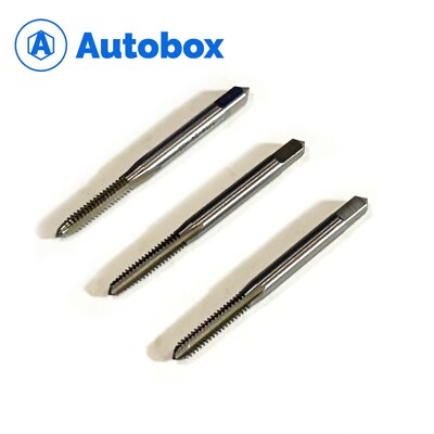 3PC Set #5-40TPI UNC 1/8'' HSS Hand Tap Set Bottom, Inter/Plug, Taper Blind Hole