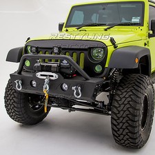 Black Rock Crawler Stubby Front Bumper Wfog Light Hole Fit 07-18 Jeep Wrangler Black Rock Crawler Stubby Front Bumper Wfog Light Hole Fit 07-18 Jeep Wrangler