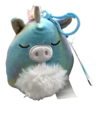Radina Unicorn 3.5" Clip on Keychain Furry Belly Squishmallow Plush Stuffed Toy