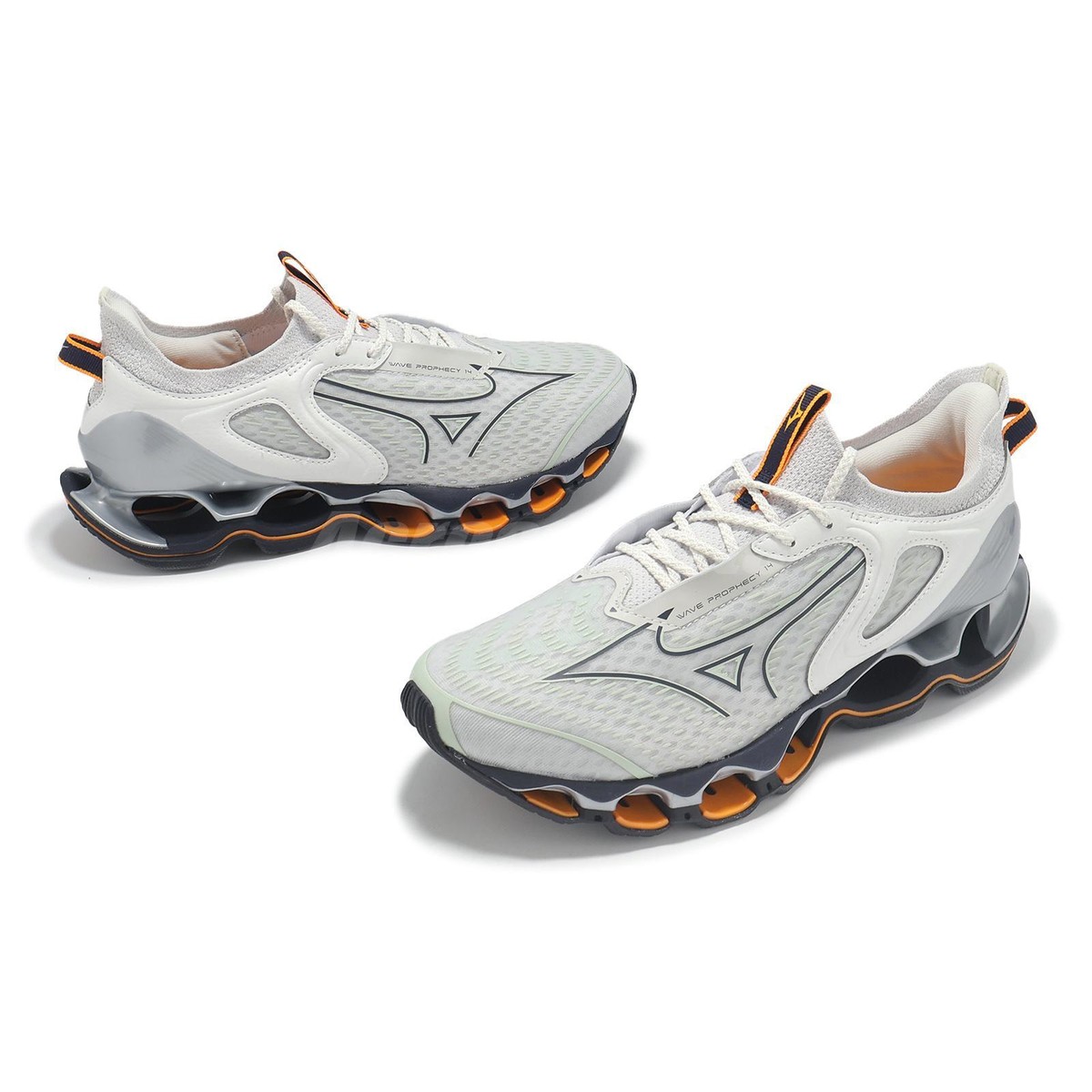 Mizuno Wave Prophecy 14 Grey White Men Road Running Shoes J1GC2551