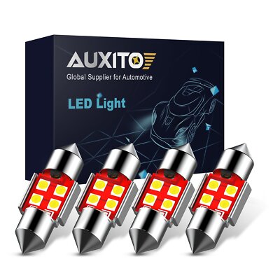 AUXITO CANBUS LED Interior Light Bulbs – 4-Pack, 6000K White, 31mm Festoon (C5W), Super Bright