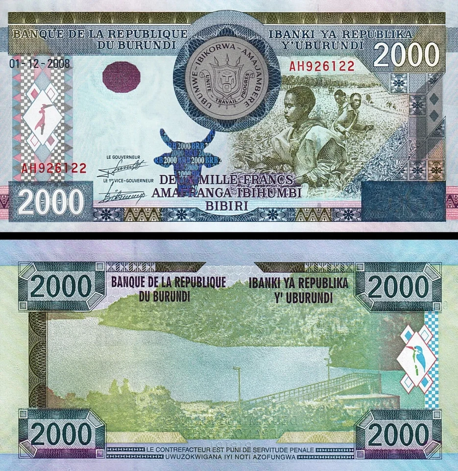 Burundi 6 Pcs SET, 100 500 1000 2000 5000 10000 Francs 2008 2013 UNC, P-44 to 49 - Image 4 of 4