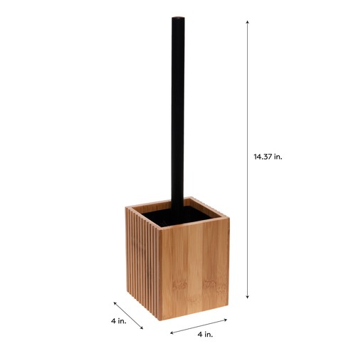 Bath Bliss Small Square Oslo Bamboo Toilet Bowl Brush - 第 3/4 張圖片