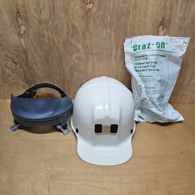 MSA LOW COAL VEIN COMFO-CAP HARD HAT WHITE STRIPED SHELL NEVER