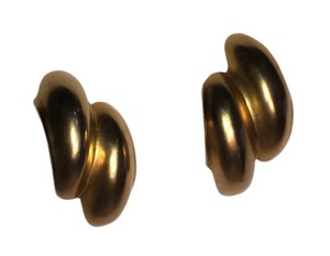 Authentic 18 kt Gold Plated Matte Robert Lee Morris Double Hoop Earrings