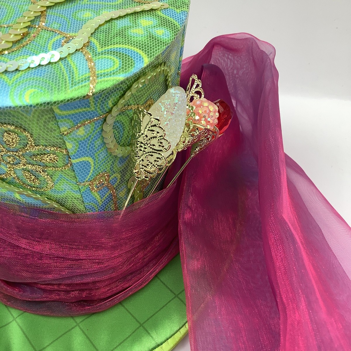 Disney Park Mad Hatter Fascinator Mini Top Hat Alice In 