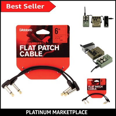 D'Addario Classic Series 6 Zoll flache Gitarren-Patchkabel - 2er-Pack für Pedalboards