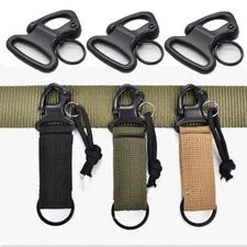 2 PCS Tactical Nylon Buckle Carabiner Hook EDC Molle Backpack Belt Clip Keychain